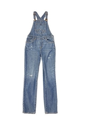 Gap Girls Denim Distressed Overalls Size XL