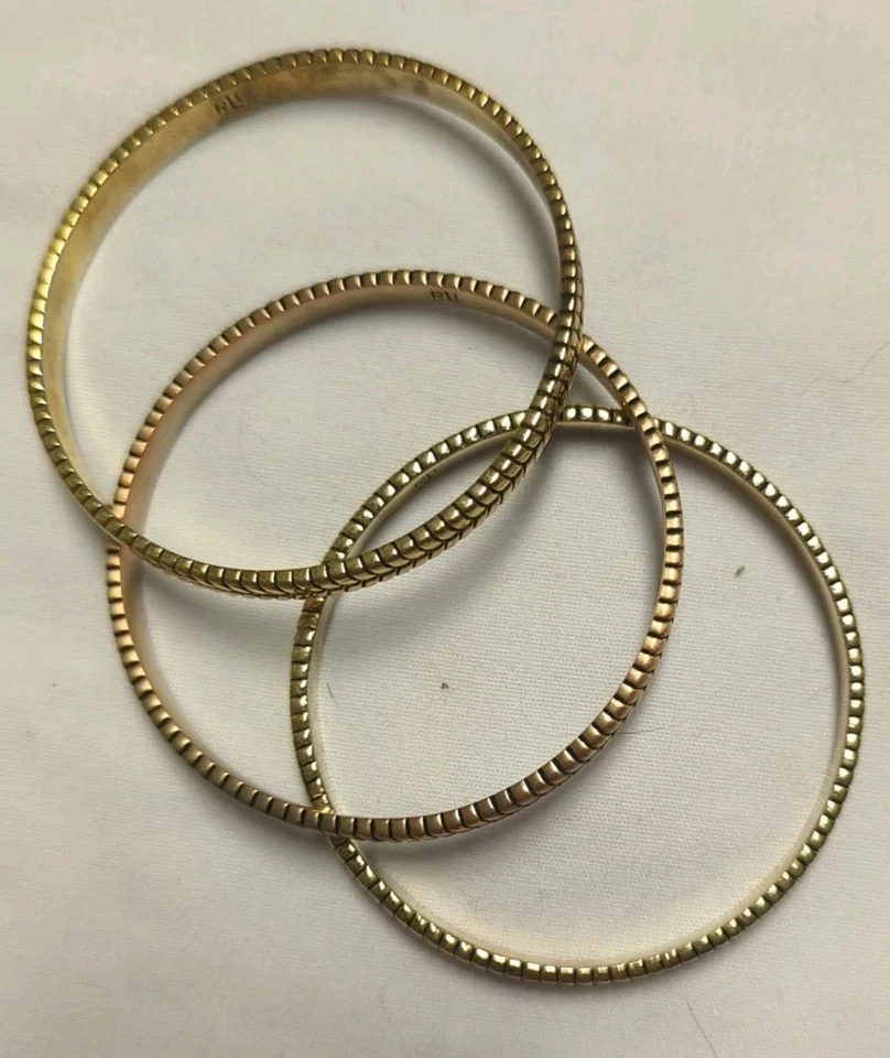 Ralph Lauren RLL золотистый латуни шеврон дизайн браслет комплект из 3 - Изображение 4 из 4