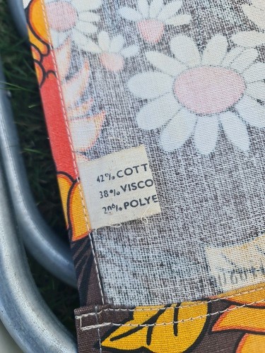 Vintage Retro 1970s Brown Orange Floral Deck Chair VW Camper Van Festival - Picture 18 of 18