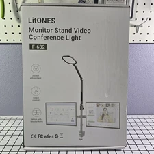 LITONES F-632 Monitor Stand Video Conference Light. 3 Color Adjustment, Touch 