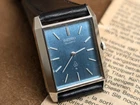 Vintage 1984 SEIKO Chariot 4130-5010 Blue Dial Quartz Tank Men's Watch 23mm