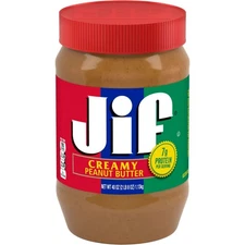Jif Creamy Peanut Butter 40oz Jar | Smooth Spread, Protein Snack, Fresh Seal