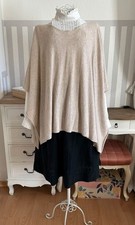 Peter Hahn Kaschmir Poncho Cape Pullover Oversize beige