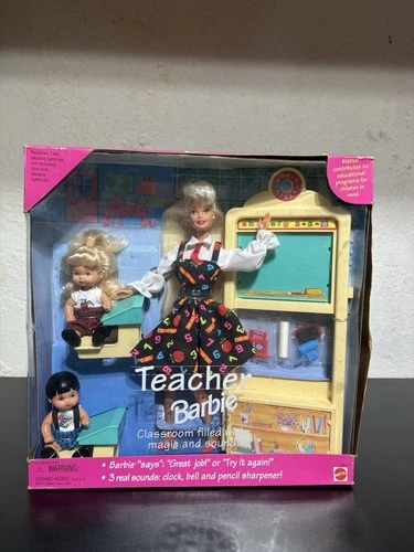 1995 Teacher Barbie Doll with Two Students Mattel 13914 Vintage Sealed NOS