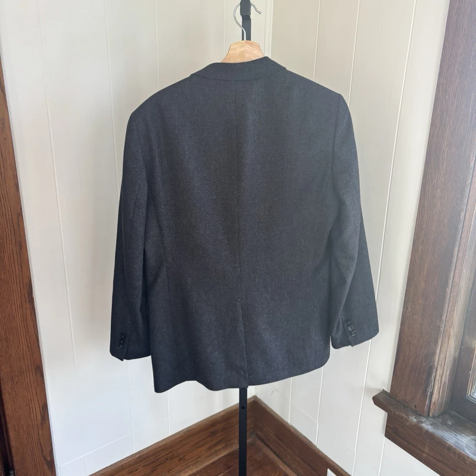 Ted Baker London Men’s 4 (US 40R) Charcoal Birdseye Wool Blend Sportcoat Blazer - Image 3 of 4