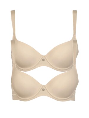 2 Pack Padded Bra Alegra by Lisca 020265 30-42 B-E Black, Skin or White