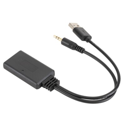Wireless Audio Receiver Adapter USB 3.5mm  For Car AUX Speaker Black