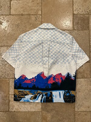 Louis Vuitton SS23 Landscape Short-Sleeve Denim Shirt | eBay