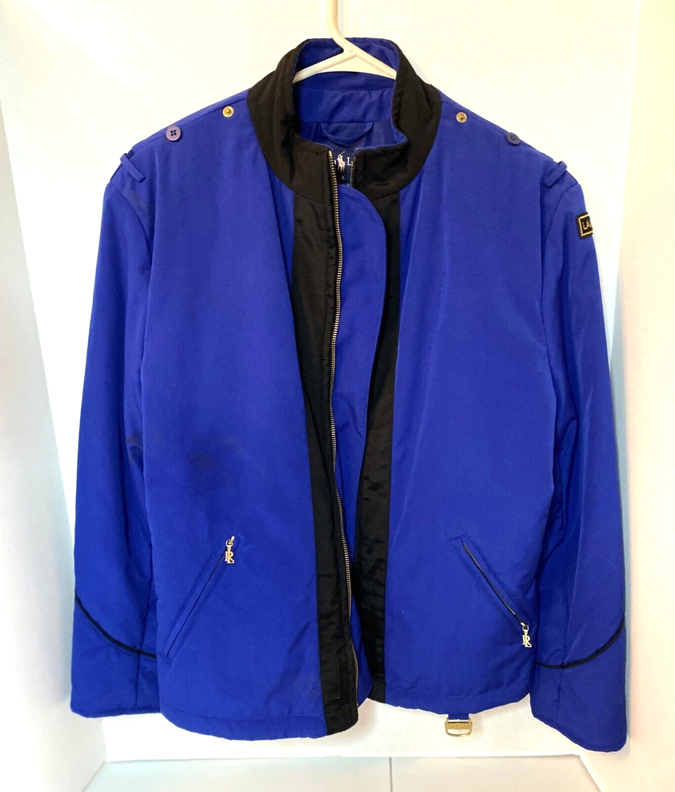 Vintage Ralph Lauren Large Royal Blue Jacket/Coat Inner Elastic Waist H2Off