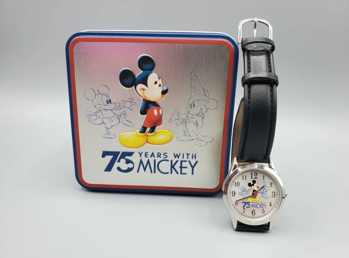 Avon 75th Anniversary Mickey Mouse Watch in Commemorative Tin NIB Mickey Mouse 75th Anniversary wrist watch new | Mercari main image 4