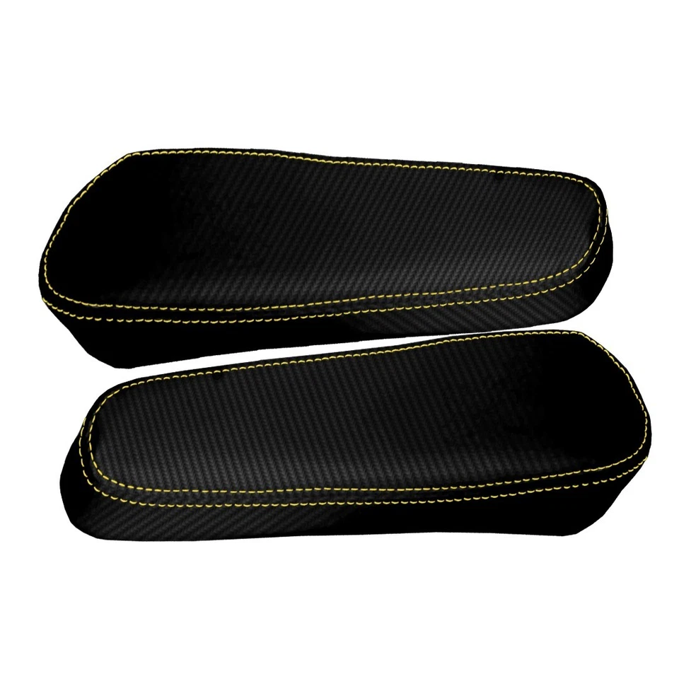 Apoyabrazos de asiento de carbono para Chevrolet Uplander 2005-2009 puntada amarilla Foto 4 de 4