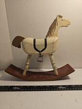 Vintage Carved Wood Rocking Horse Hand painted
