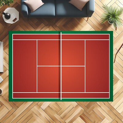 Tennis Court Rug, Tennis Field Rug, Sport Exercises Rug, Sport Rug ...