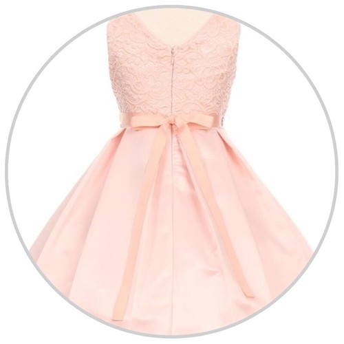 CHAMPAGNE Size 10 Lace Rhinestone Flower Girl Dress Birthday Wedding Bridesmaid - Picture 3 of 3
