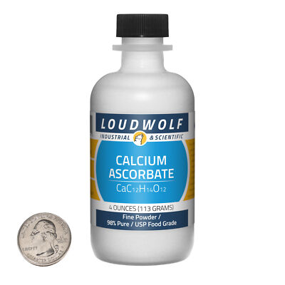 Calcium Ascorbate / 4 Ounce Bottle / 98% Pure USP Food Grade / Fine Powder / USA