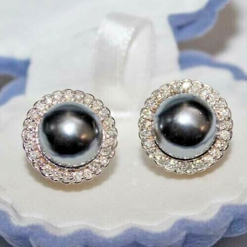 Boucles D'oreilles Jhumki En Or 14K Avec Diamants Naturels Et Perle - 39,40 Carats, Design Pendentif, Neuf Avec étiquettes - Idéal Pour Mariage Ou Cadeau