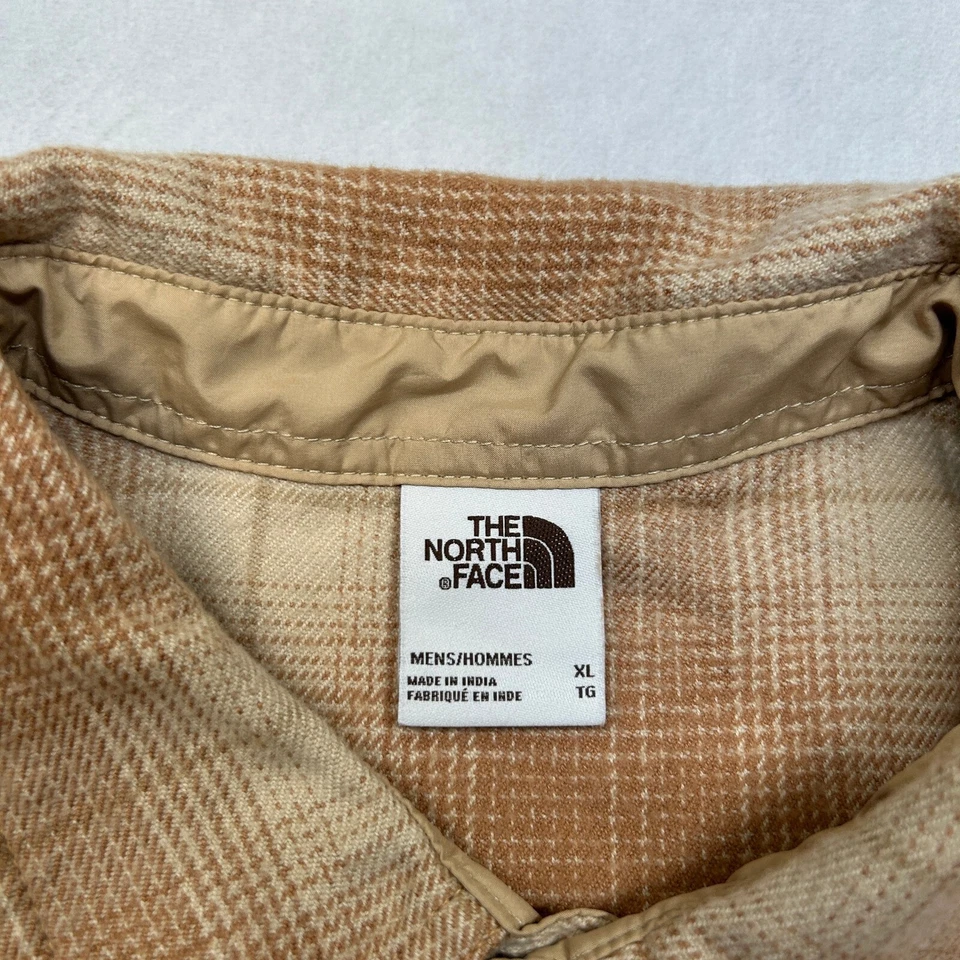 The North Face Flannel Shirt Mens XL Brown Plaid Button Up Long Sleeve - Image 4 of 4