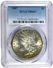 1887 PCGS MS65+ Morgan Silver Dollar with Toning - Nice Coin!!!