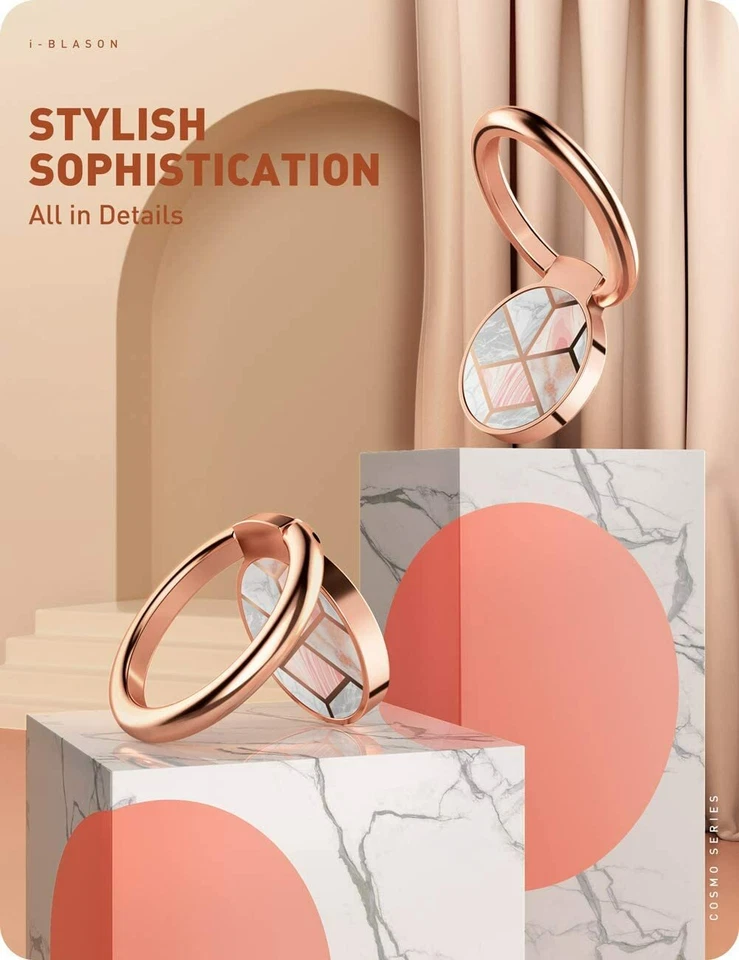 i-Blason Phone Finger Ring Holder Finger Grip 360Rotation Car Magnetic Mountable - Image 3 of 4