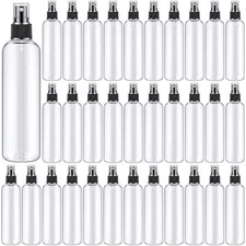 32 Pcs 8 oz Spray Bottles Fine Mist Cleaning Bottles Clear Empty Plastic Trav...