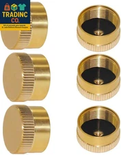 6Pcs Brass Refillable Caps, Universal for All 1 LB Propane Fuel Keg Bottle Caps,