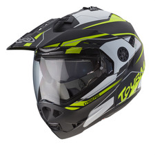 Caberg Tourmax Motorrad Helm Marathon Matt Schwarz Weiß Gelb Fluo