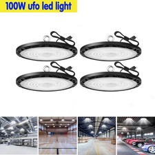 4 Pack 100W UFO Led High Bay Light Warehouse Factory Commercial Industrial Light
