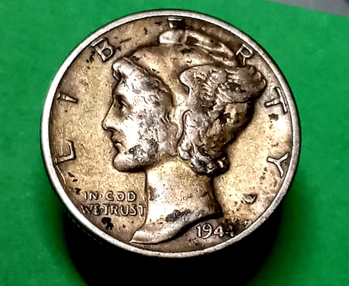 New Listing1944 Silver Mercury Dime *BELOW MELT*