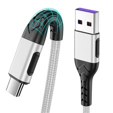 Durcord 2Pack 10ft Fast USB Type C Charging Cable for 10ft, Bright silver