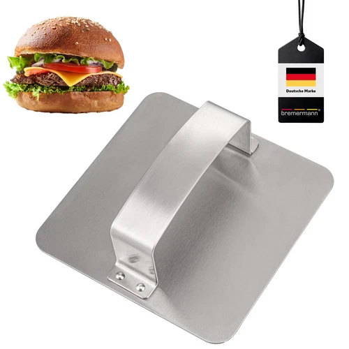 bremermann Burgerpresse, Hamburgerpresse für Patties, Smash-Burger, Edelstahl
