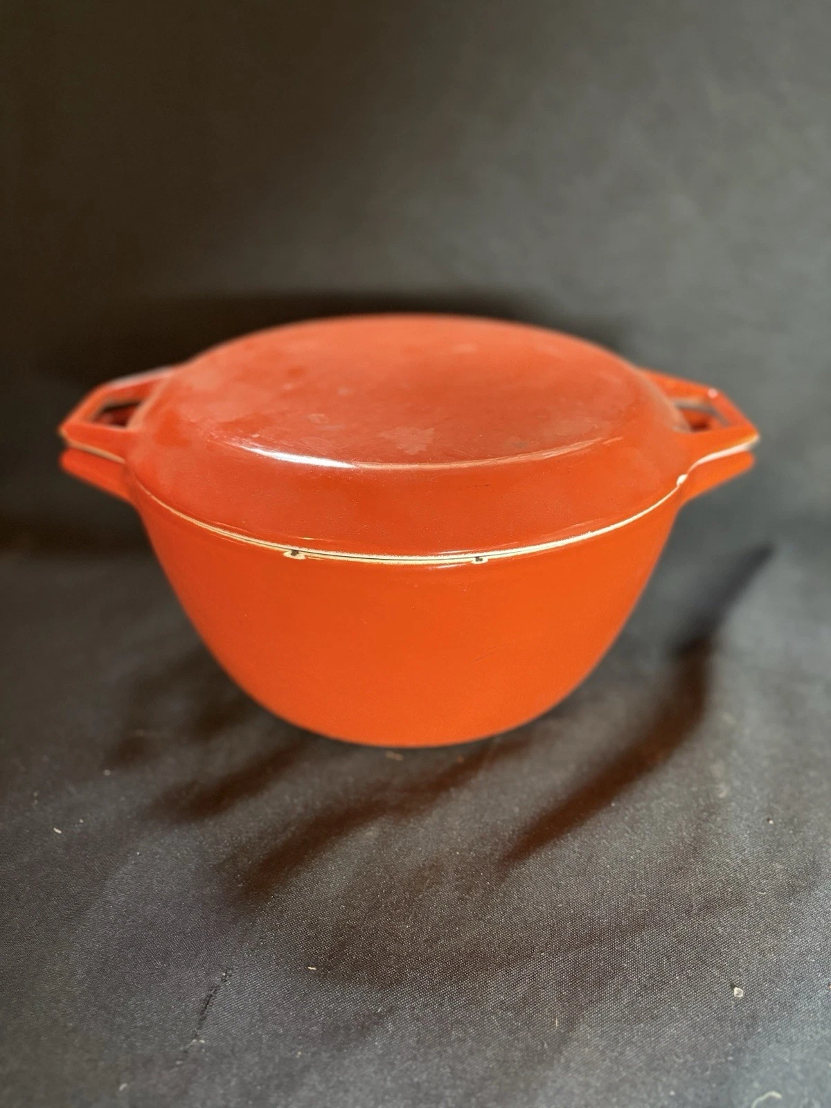 Copco Cast Iron Pot Denmark lid orange 10” diameter 5” tall