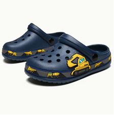 9 US, Toddler Clogs/Croc Type/ Slipper Shoes Boys And Girls Construction, Blue