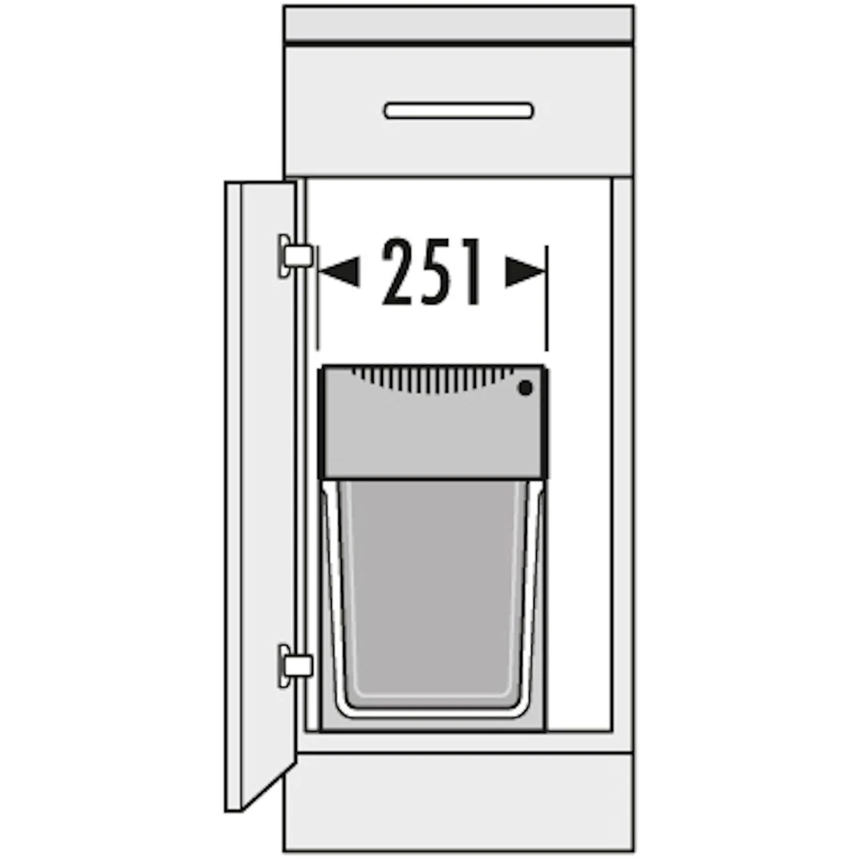 Abfallsammler Tandem 24L/7L Dunkelgrau Abfalltrenner Abfallsorter Hailo 3666111 - Bild 3 von 3