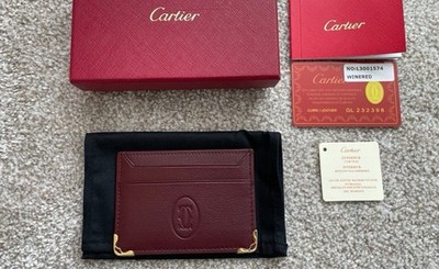 Cartier Must de Cartier Red Leather Card Holder  Wallet Luxury - NIB