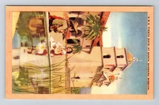 Santa Barbara CA-California, Fiesta Days Santa Barbara Mission Vintage Postcard