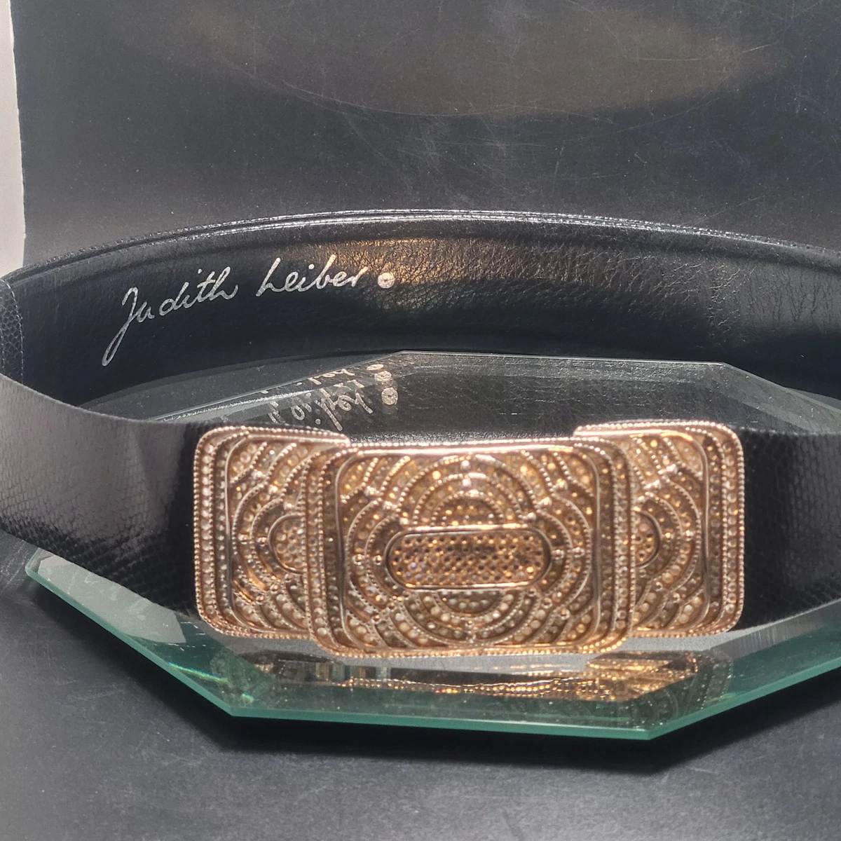 Vintage Judith Lieber belt with Gold-tone Double Peacock Buckle adjustable Judith Leiber Belts - Etsy main image 2