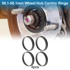 59.1mm to 56.1mm Car Wheel Hub Centric Rings Black Polycarbonate 4 Pcs
