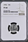 1952 Proof Roosevelt 10¢ NGC PF 68