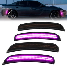 For 2015-2023 Dodge Charger 4PCS Front Rear Bumper LED Side Marker Lights Lamps