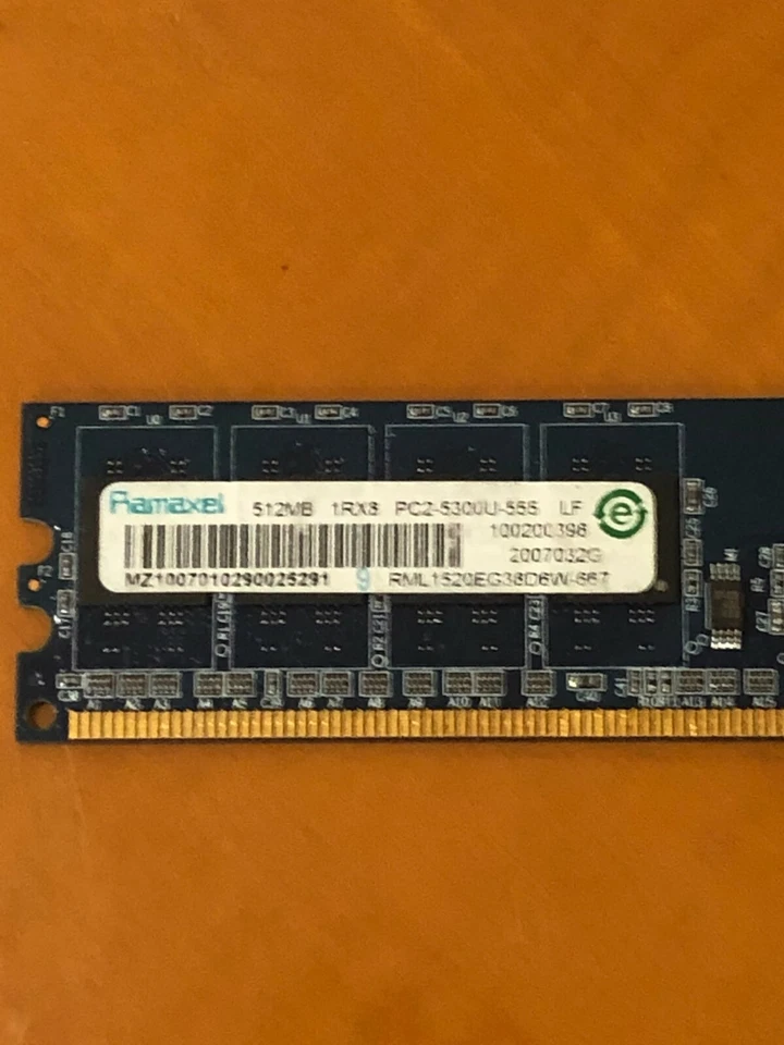 Ramaxel RML1520EG38D6W-667 512MB 1RX8 PC2-5300U-555 377725-888 Memory RAM - Image 3 of 4