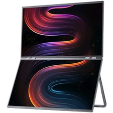 UPERFECT 23.8" 100Hz Dual Screen Portable Monitor Gaming Extender Display 1080P