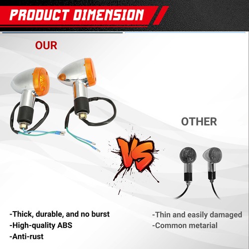 Pair Rear Motorcycle Turn Signal Blinker Light Front For Harley Sportster Lamp - Foto 7 di 12