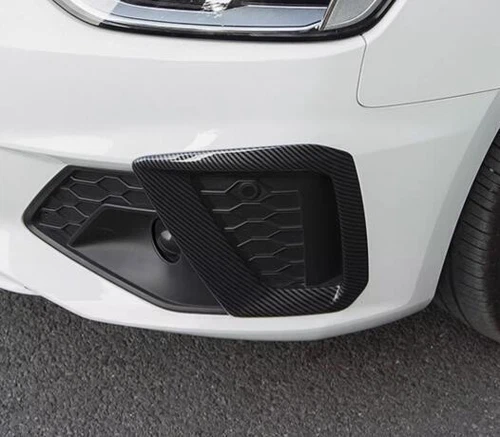 For 2020-23 2024 Audi A4/S4 B9 RS4 Carbon Front Grill Fog Light Frame Trim ABS - Picture 3 of 4