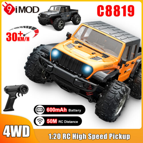 Camion radiocomandato 1/20 2.4G veicolo da arrampicata fuoristrada pick-up ad alta velocità veicolo RTR auto - Foto 3 di 23
