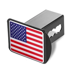 Aluminum Metal Tow Trailer Hitch Cover American Flag Fit 2"Receiver Heavy Duty