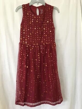 NWT Wonder Nation Sequin Dress Girls Holiday L, L+ Merlot