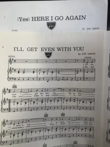 2 Acuff/Rose Sheet Music DON GIBSON from 1958/61 (Country)