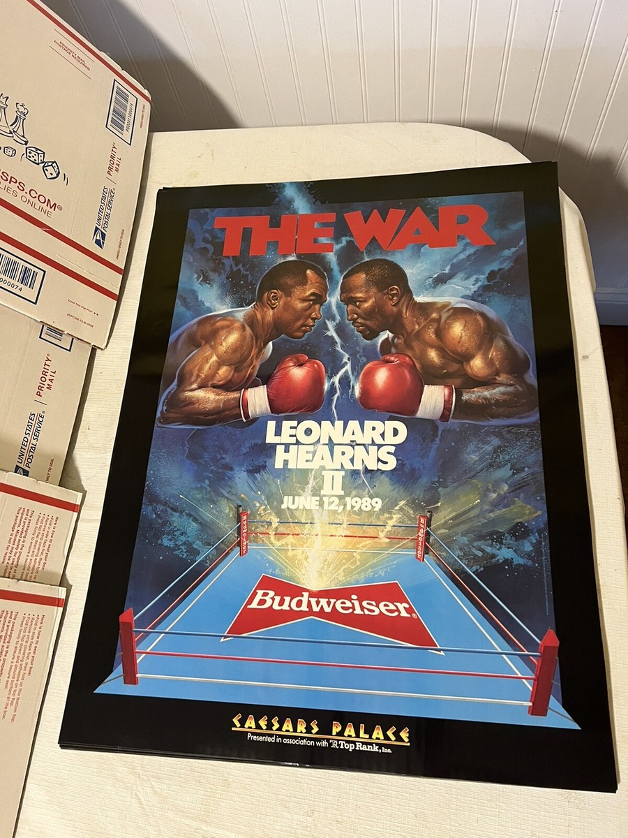 1989 SUGAR RAY LEONARD VS THOMAS HEARNS BOXING POSTER BUDWEISER