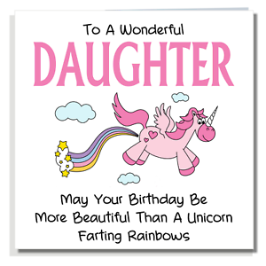 Carte D Anniversaire Drole Rude Cute Cheeky Humour Blague Licorne Pour Fille 16 Ebay