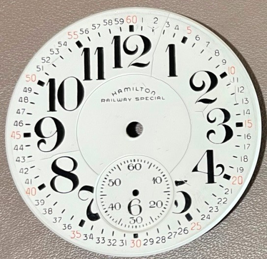 Hamilton 16 Size Double-sunk "Railway Special" Melamine-Dial, #049, Parts Only